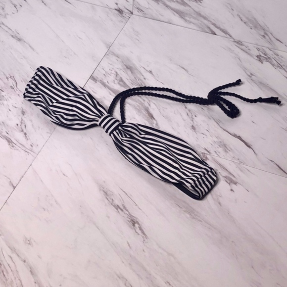4/$30 Forever 21 Stripe Rope Bandeau Bikini Top SZ S - Picture 1 of 1